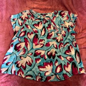 Liz Claiborne Blue and Pink Blouse